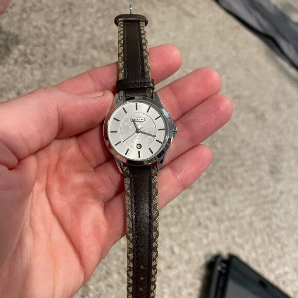 Coach Linen and Leather Watch - Picture 1 of 2
